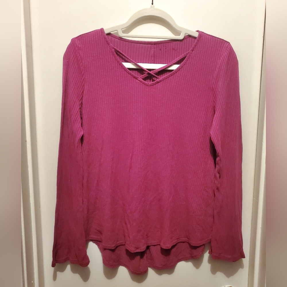 Plum flare long-sleeved shirt size XL